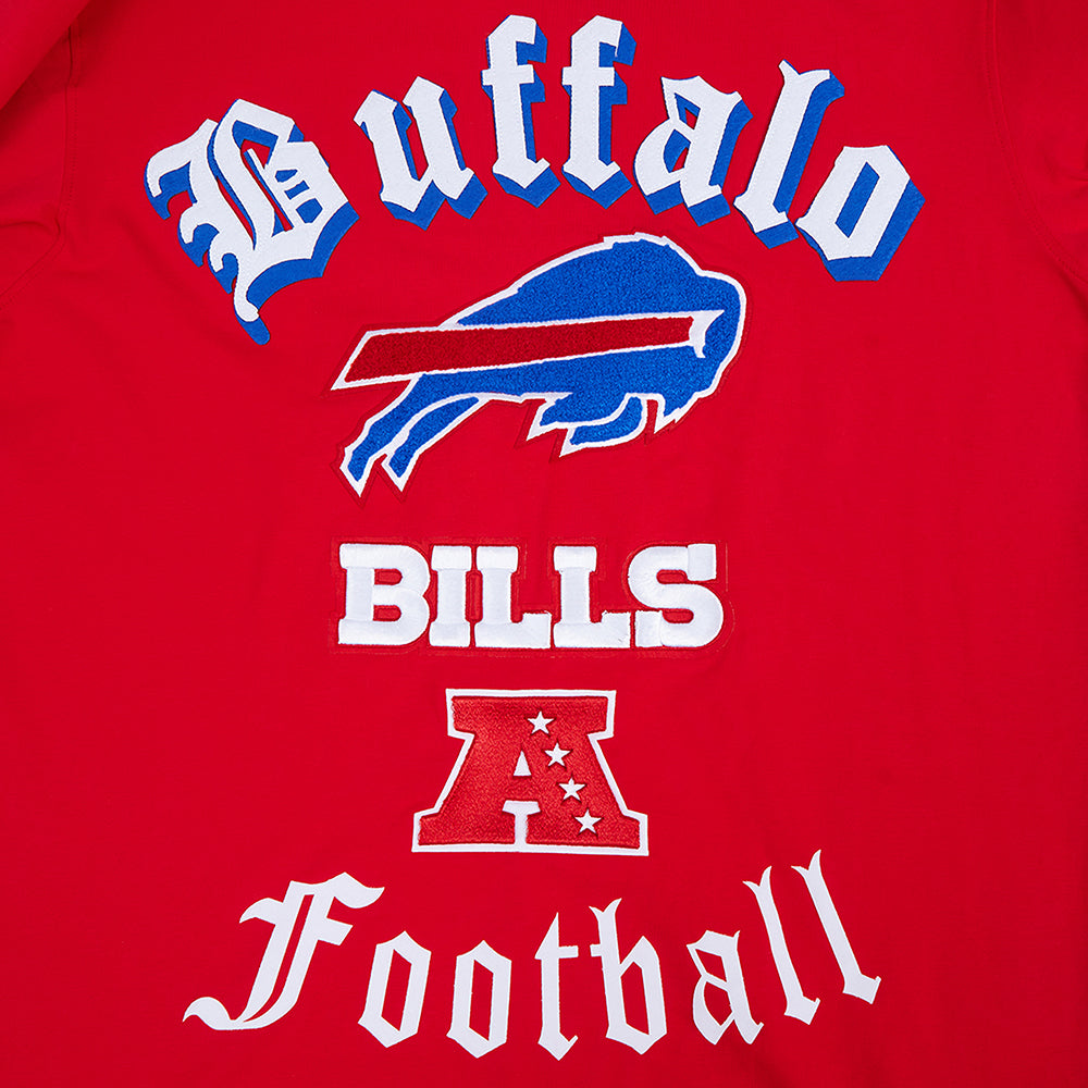 NFL BUFFALO BILLS OLD ENGLISH T-SHIRT POUR HOMME (ROUGE)