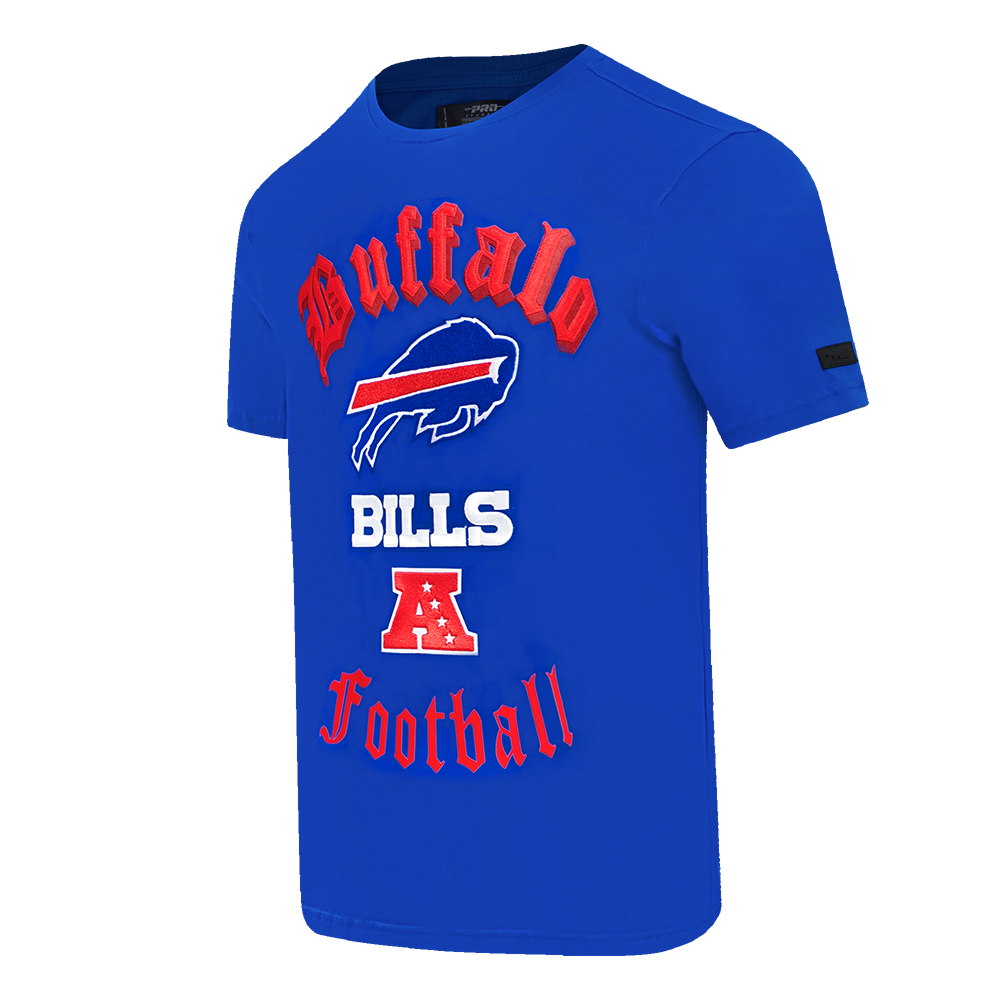 NFL BUFFALO BILLS OLD ENGLISH MEN'S TEE (ROYAL BLUE)