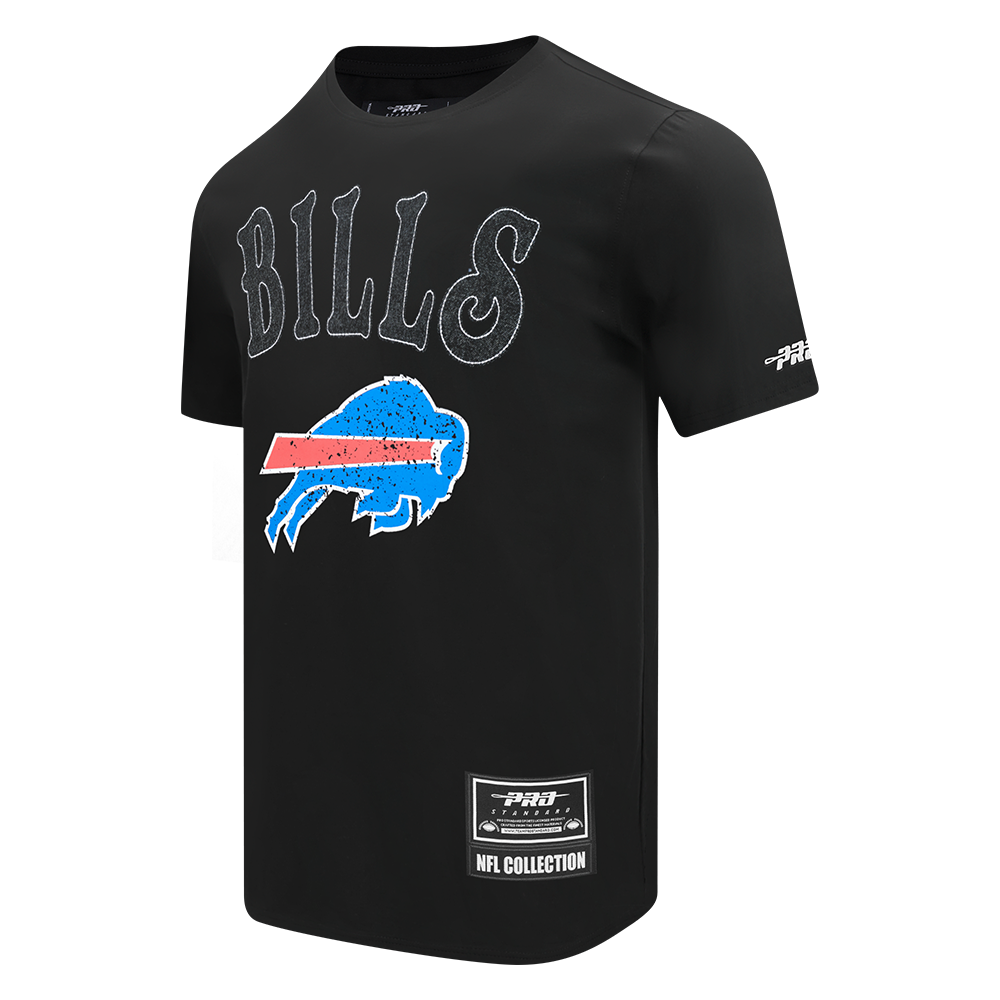 NFL BUFFALO BILLS REBEL ATHLETICS STACKED LOGO MEN'S SJ TEE (BLACK)
