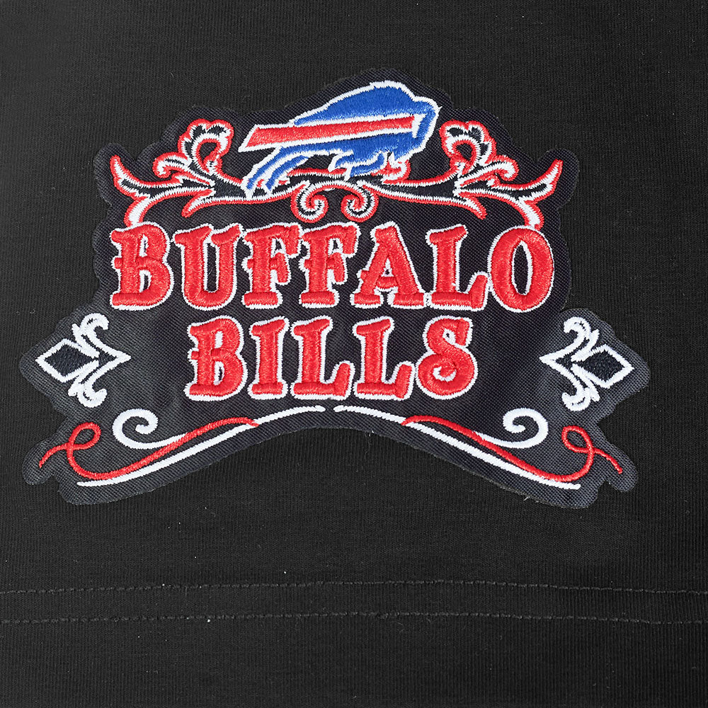 NFL BUFFALO BILLS REBEL ATHLETICS STACKED LOGO MEN'S SJ TEE (BLACK)