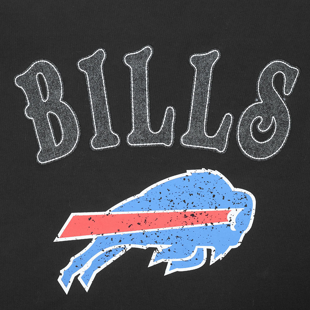 NFL BUFFALO BILLS REBEL ATHLETICS STACKED LOGO MEN'S SJ TEE (BLACK)