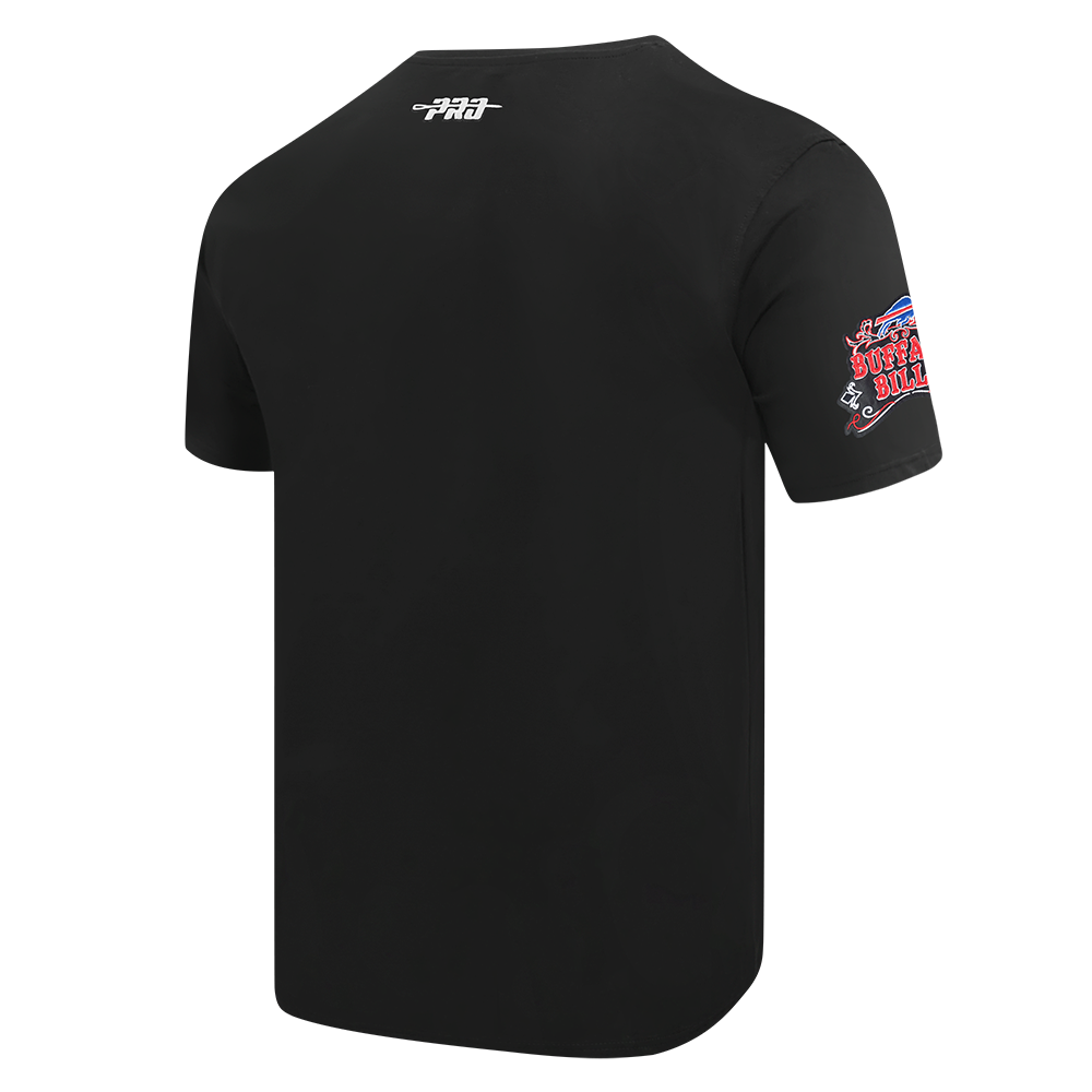 NFL BUFFALO BILLS REBEL ATHLETICS STACKED LOGO MEN'S SJ TEE (BLACK)