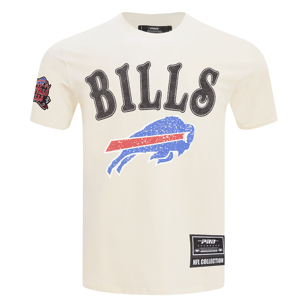 BUFFALO BILLS REBEL ATHLETICS STACKED LOGO MEN'S SJ TEE (EGGSHELL)