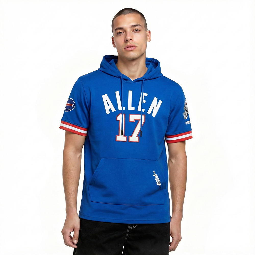 NFL BUFFALO BILLS JOSH ALLEN #17 CLASSIC PNN MEN'S SS PO HOODIE (ROYAL BLUE/RED)
