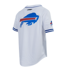 NFL BUFFALO BILLS JOSH ALLEN #17 CLASSIC MESH PNN MEN'S MESH BUTTON DOWN SHIRT (WHITE/ROYAL BLUE)