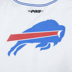 NFL BUFFALO BILLS JOSH ALLEN #17 CLASSIC MESH PNN MEN'S MESH BUTTON DOWN SHIRT (WHITE/ROYAL BLUE)