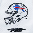 NFL BUFFALO BILLS JOSH ALLEN #17 CLASSIC MESH PNN MEN'S MESH BUTTON DOWN SHIRT (WHITE/ROYAL BLUE)