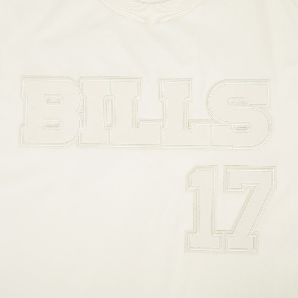 NFL BUFFALO BILLS JOSH ALLEN #17 NEUTRAL PNN T-SHIRT EN JERSEY DE COTON À ÉPAULES TOMBANTES POUR HOMME (COQUILLE D'ŒUF)