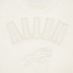 NFL BUFFALO BILLS JOSH ALLEN #17 NEUTRAL PNN T-SHIRT EN JERSEY DE COTON À ÉPAULES TOMBANTES POUR HOMME (COQUILLE D'ŒUF)