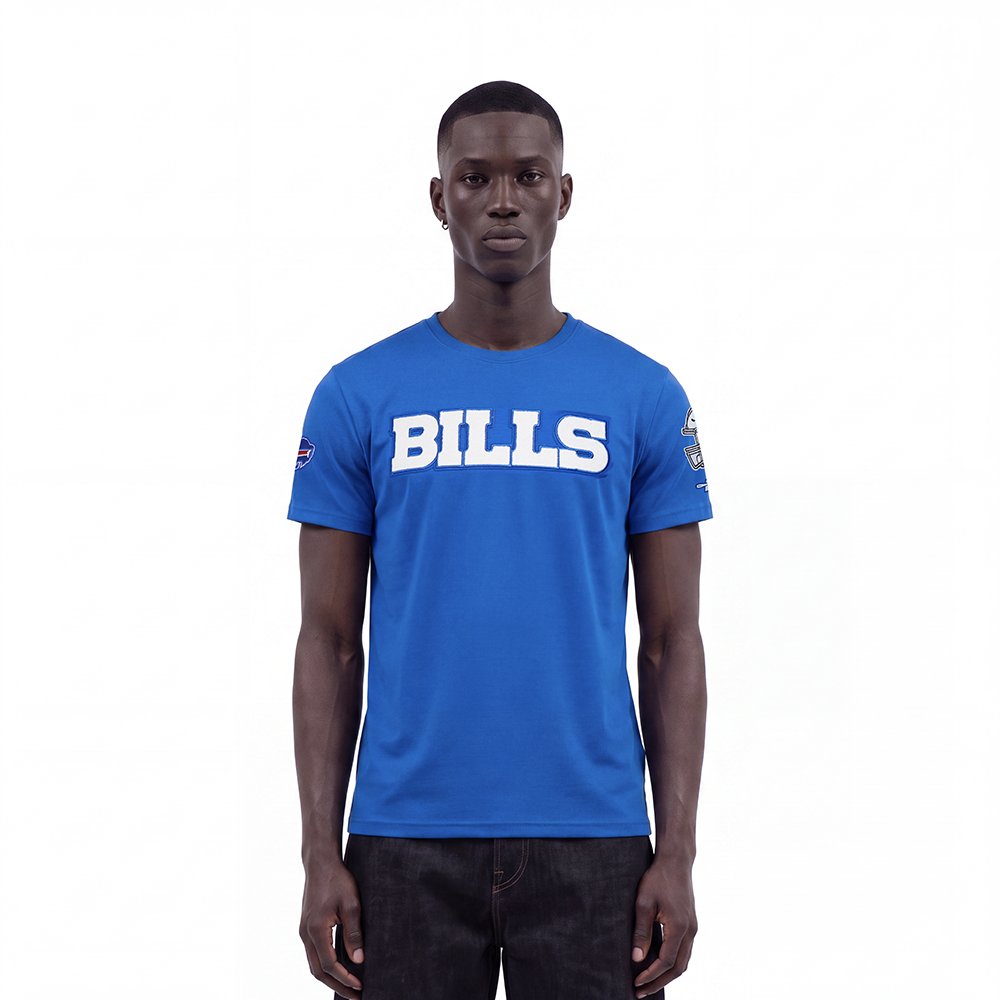 NFL BUFFALO BILLS CLASSIC CHENILLE T-SHIRT À MANCHES COURTES POUR HOMME (BLEU ROYAL)