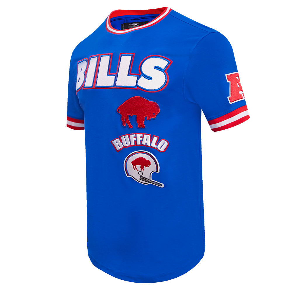 T-shirt rétro classique NFL Buffalo Bills pour homme (bleu roi/rouge)