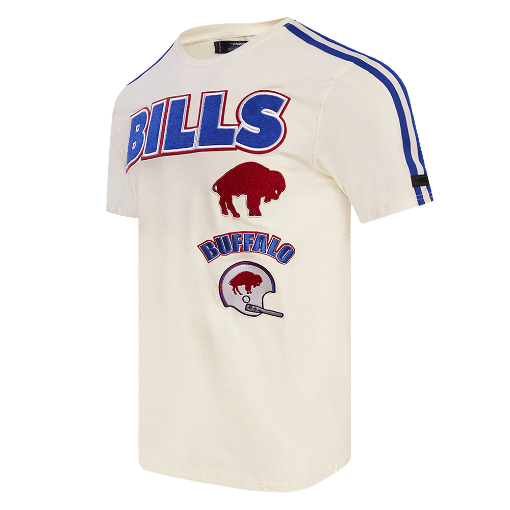 NFL BUFFALO BILLS RETRO CLASSIC MEN'S STRIPED TEE (EGGSHELL/ ROYAL BLUE)