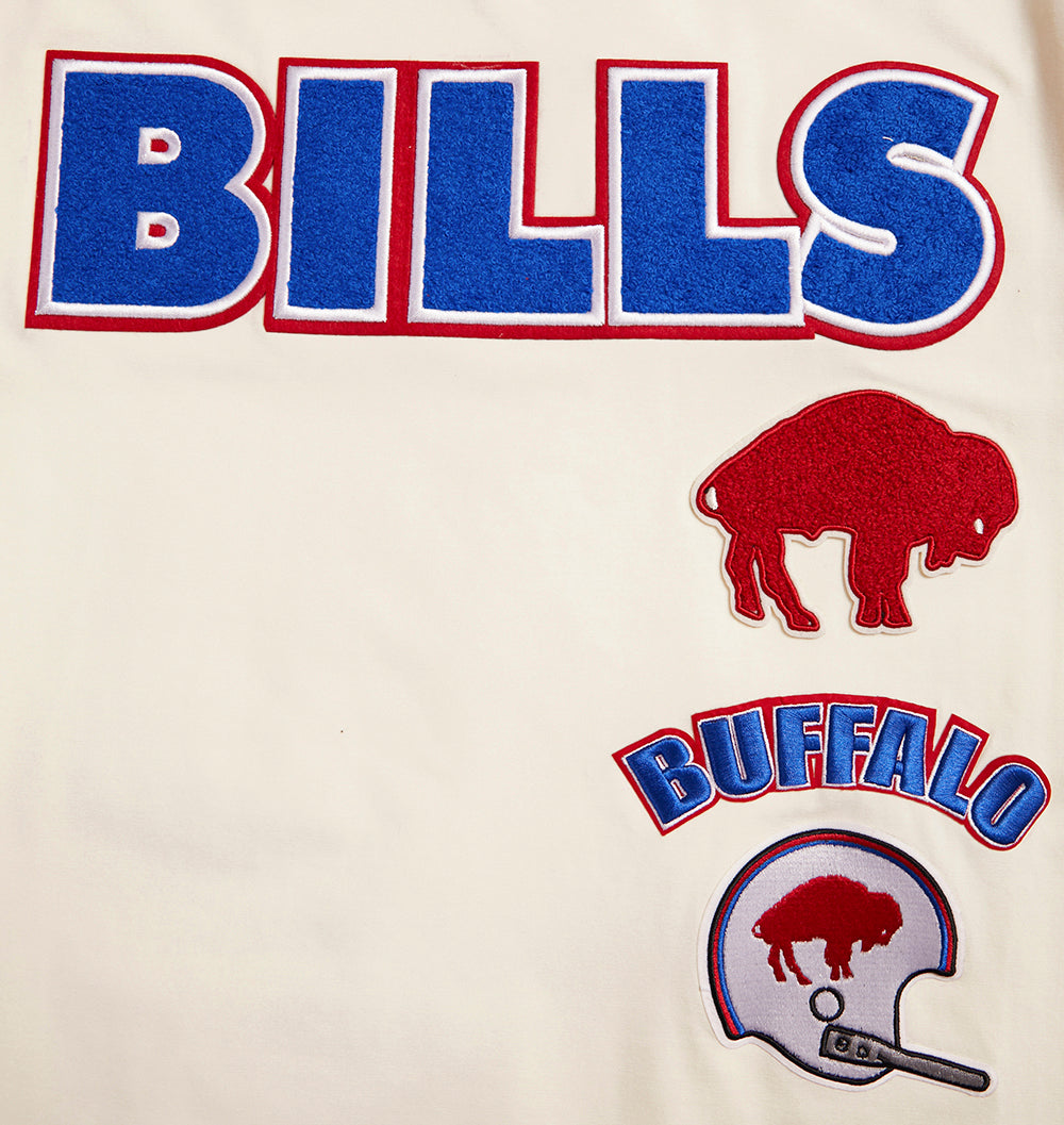 NFL BUFFALO BILLS RETRO CLASSIC T-SHIRT À RAYURES POUR HOMME (COQUILLE D'ŒUF/BLEU ROYAL)