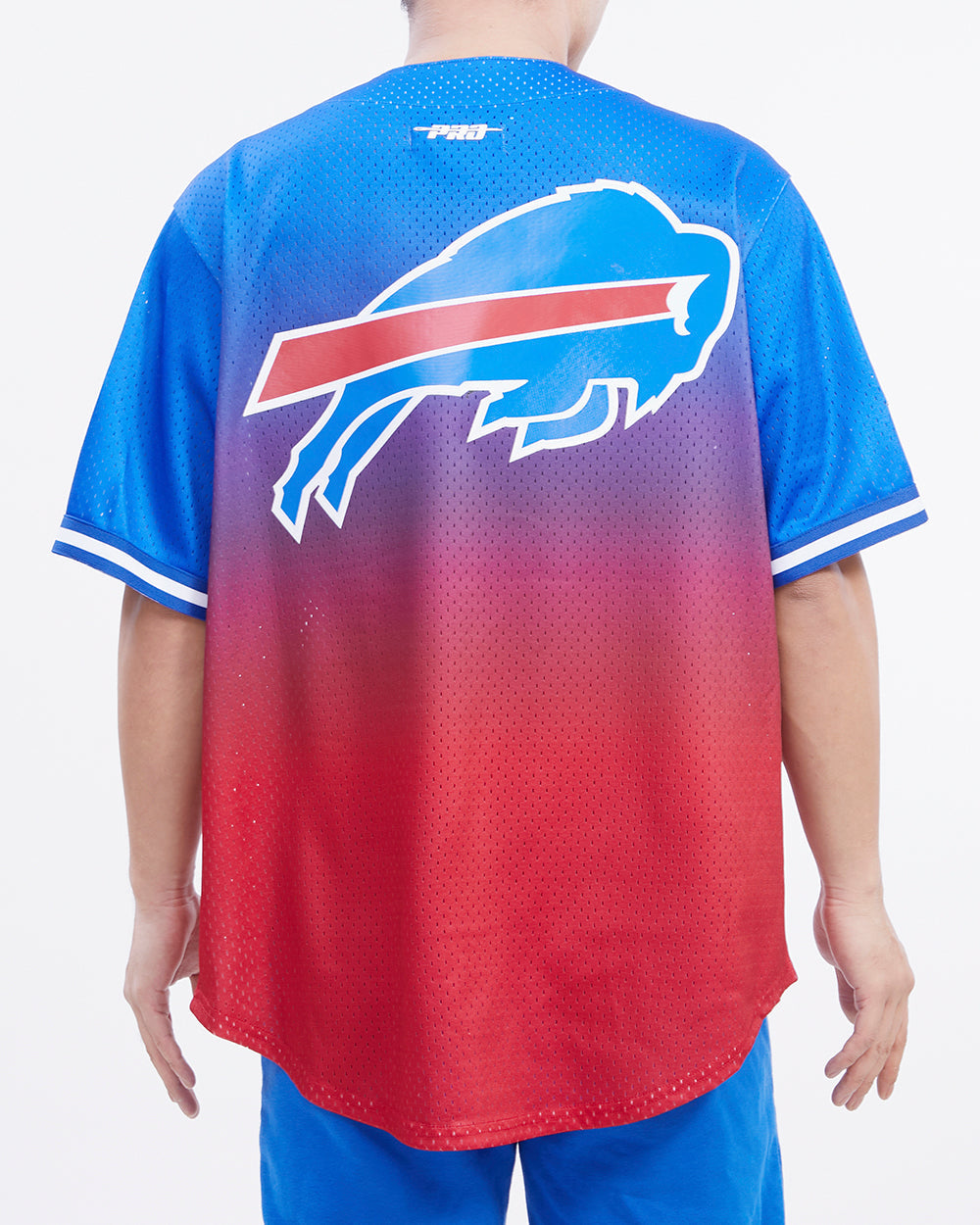 NFL BUFFALO BILLS TEAM MESH MEN'S BUTTON DOWN MEN'S JERSEY (ROYAL BLUE/RED)