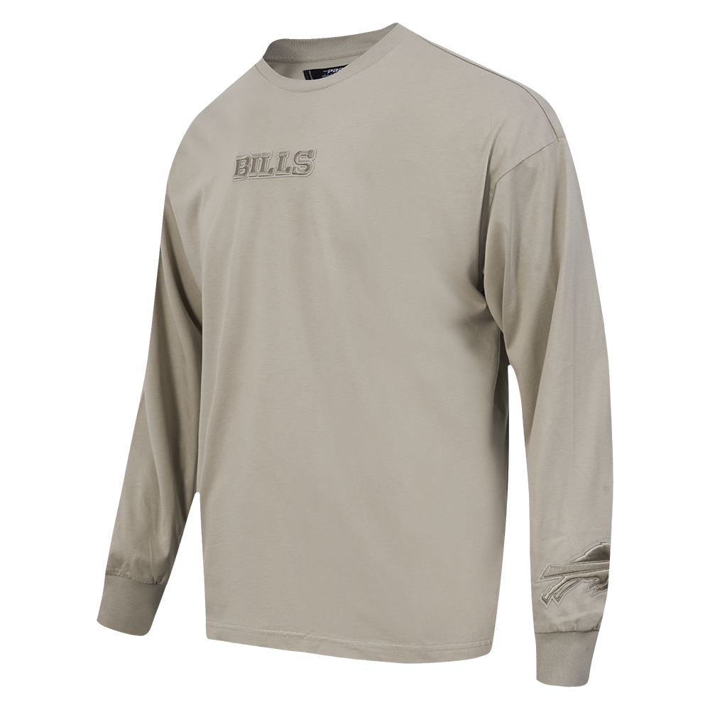 NFL BUFFALO BILLS WINGSPAN MEN'S DROP SHOULDER LS TEE (TAUPE)