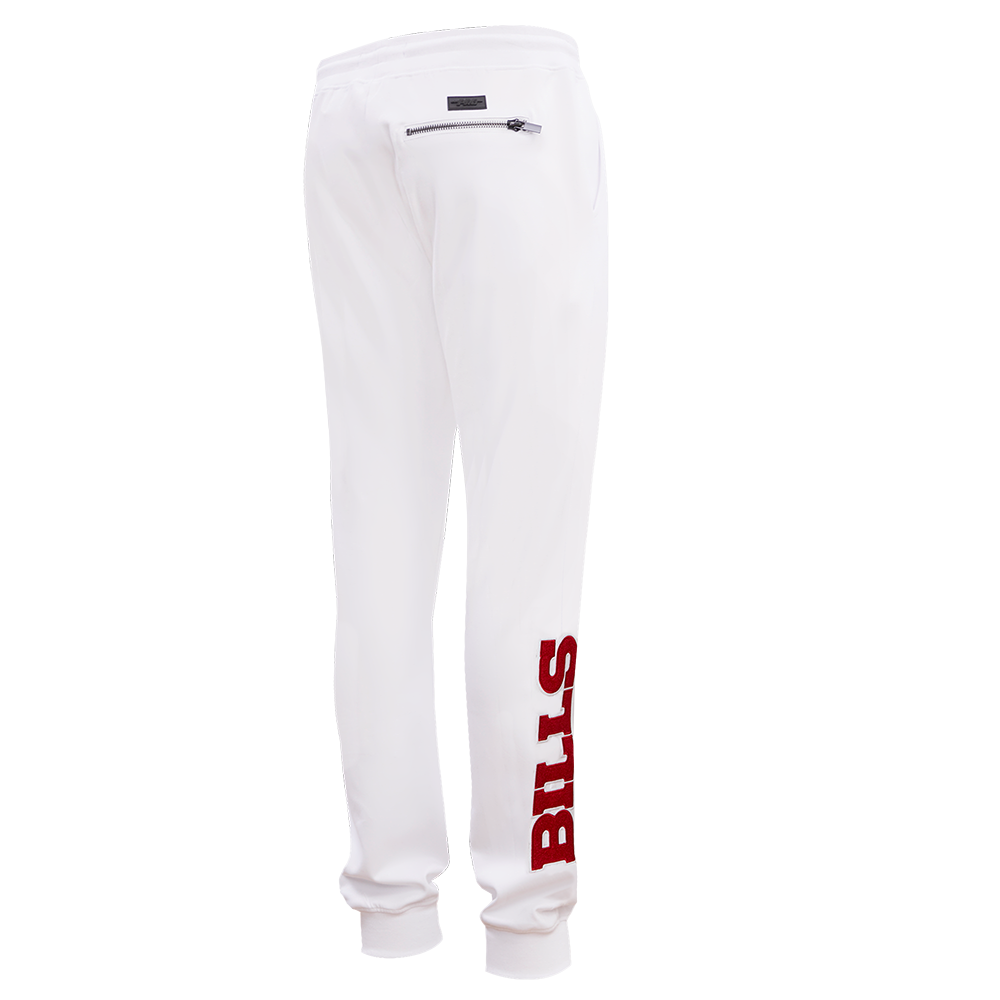 NFL BUFFALO BILLS CLASSIC CHENILLE PANTALON JOGGER POUR HOMME (BLANC)