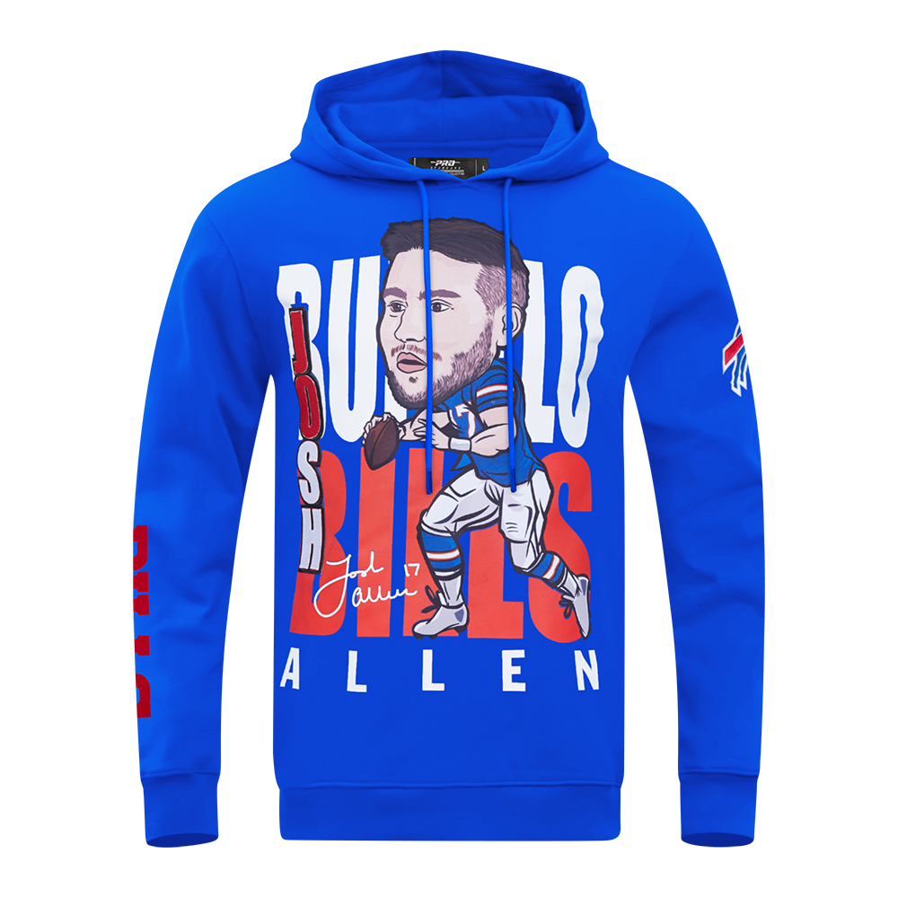 NFL BUFFALO BILLS JOSH ALLEN #17 REMIX AVATAR MEN'S FLEECE PULLOVER HOODIE (ROYAL BLUE)