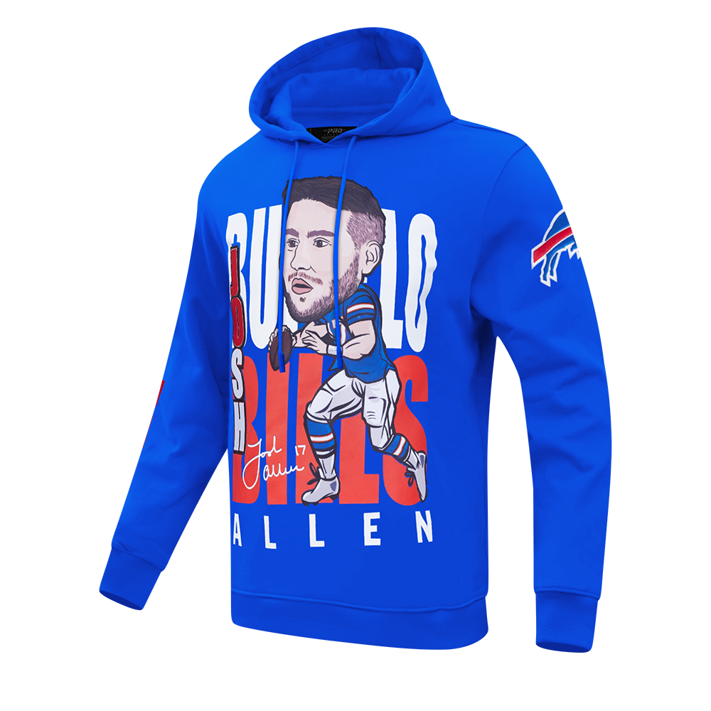 NFL BUFFALO BILLS JOSH ALLEN #17 REMIX AVATAR MEN'S FLEECE PULLOVER HOODIE (ROYAL BLUE)