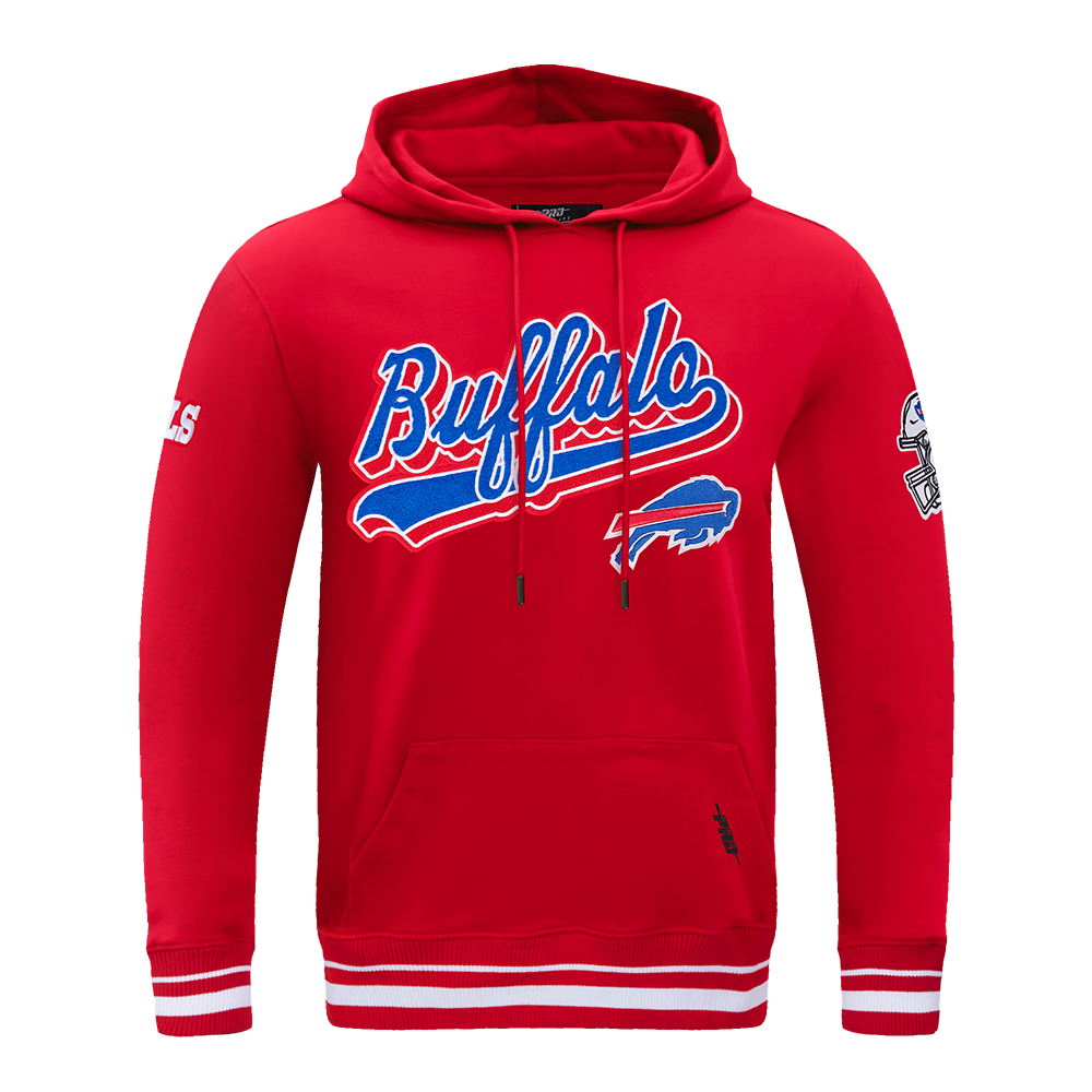 NFL BUFFALO BILLS SCRIPT TAIL CHANDAIL À CAPUCHON EN MOLLETON CÔTELÉ POUR HOMME (ROUGE)