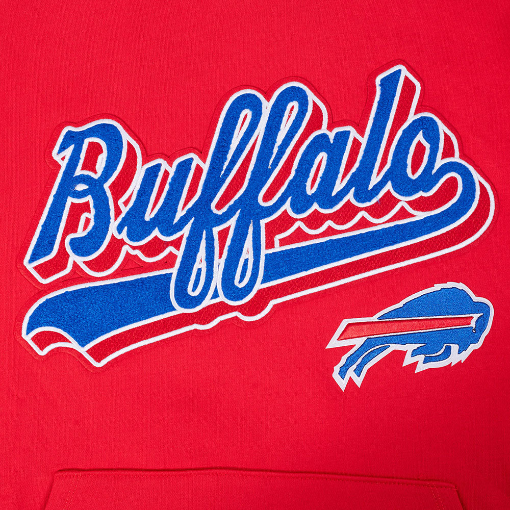 NFL BUFFALO BILLS SCRIPT TAIL CHANDAIL À CAPUCHON EN MOLLETON CÔTELÉ POUR HOMME (ROUGE)