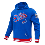NFL BUFFALO BILLS SCRIPT TAIL CHANDAIL À CAPUCHON EN MOLLETON CÔTELÉ POUR HOMME (BLEU ROYAL/ROUGE)