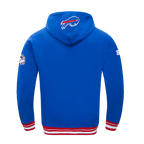 NFL BUFFALO BILLS SCRIPT TAIL CHANDAIL À CAPUCHON EN MOLLETON CÔTELÉ POUR HOMME (BLEU ROYAL/ROUGE)