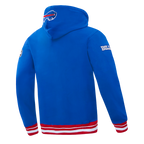 NFL BUFFALO BILLS SCRIPT TAIL CHANDAIL À CAPUCHON EN MOLLETON CÔTELÉ POUR HOMME (BLEU ROYAL/ROUGE)