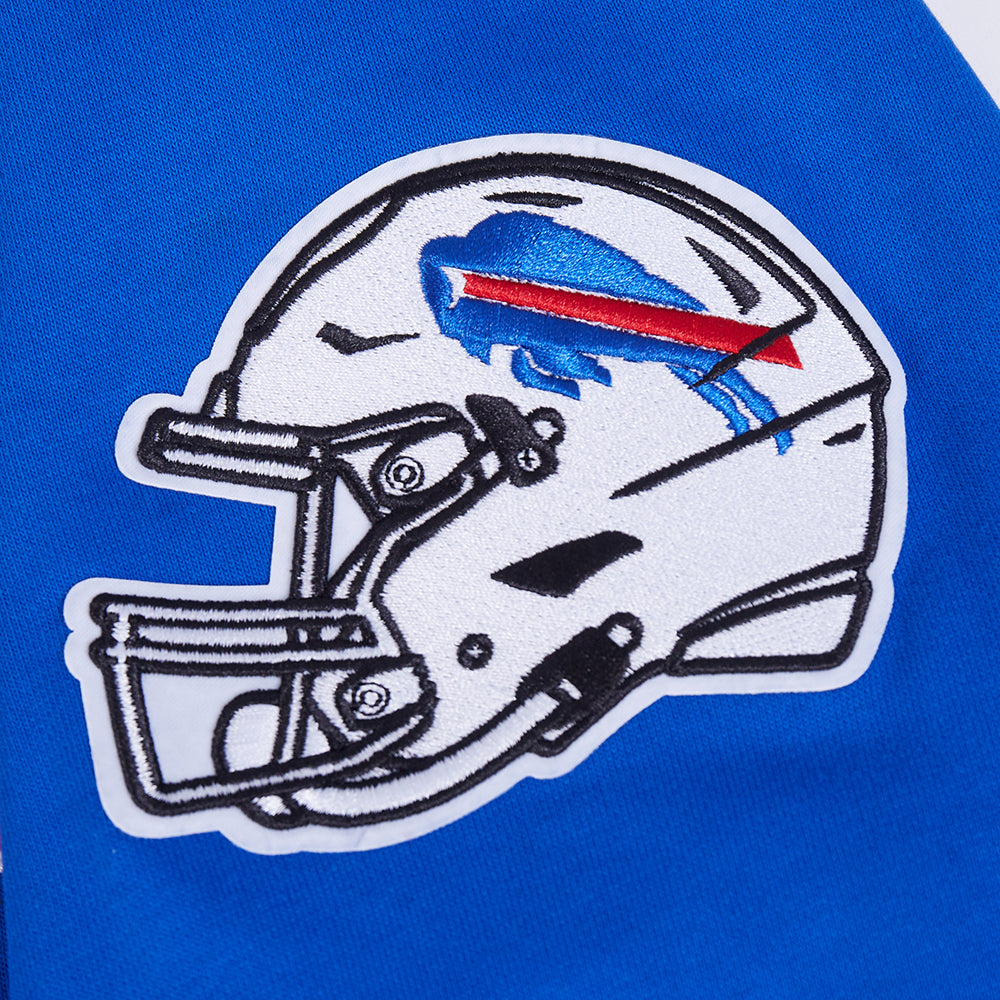 NFL BUFFALO BILLS SCRIPT TAIL CHANDAIL À CAPUCHON EN MOLLETON CÔTELÉ POUR HOMME (BLEU ROYAL/ROUGE)
