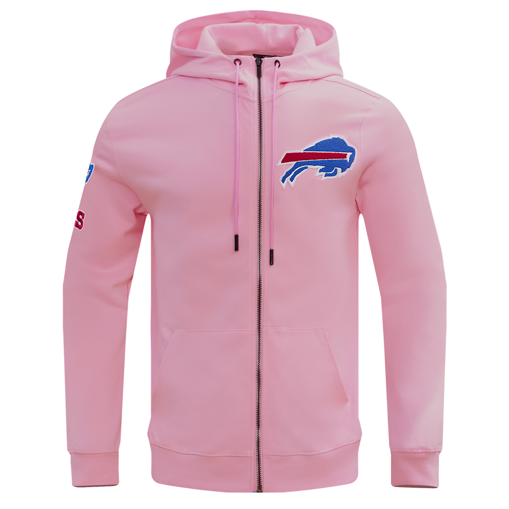 NFL BUFFALO BILLS CLASSIC CHENILLE CHANDAIL À CAPUCHON À GLISSIÈRE (ROSE)