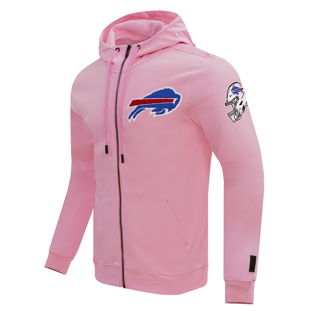 NFL BUFFALO BILLS CLASSIC CHENILLE FULL ZIP HOODIE  (PINK)