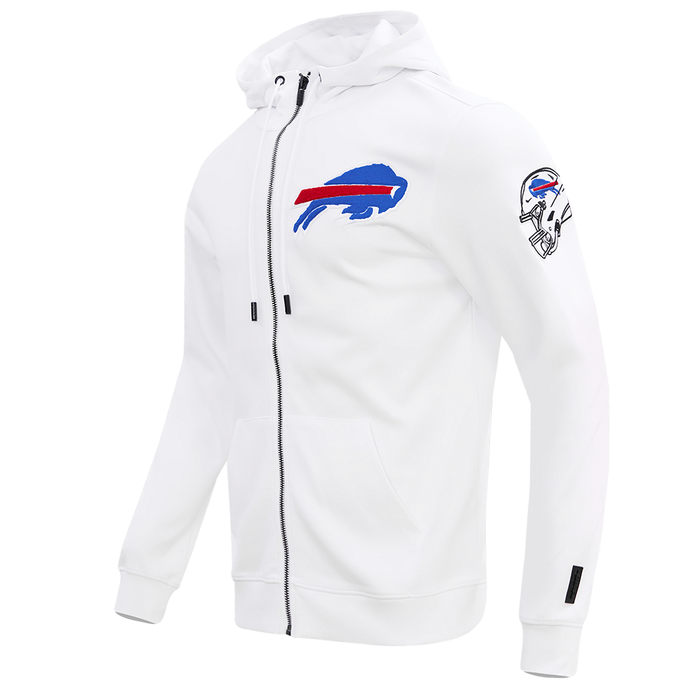 NFL BUFFALO BILLS CLASSIC CHENILLE FULL ZIP HOODIE  (WHITE)