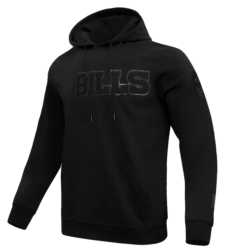 NFL BUFFALO BILLS TRIPLE BLACK MEN'S PULLOVER HOODIE (TRIPLE BLACK)