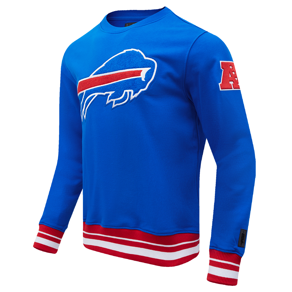 NFL BUFFALO BILLS MASHUP MEN'S RIB CREWNECK (ROYAL BLUE/RED)