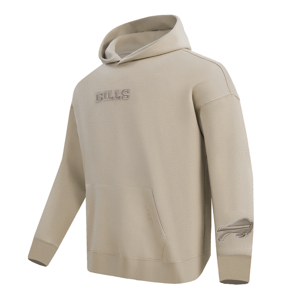 NFL BUFFALO BILLS WINGSPAN MEN'S DROP SHOULDER PO HOODIE (TAUPE)