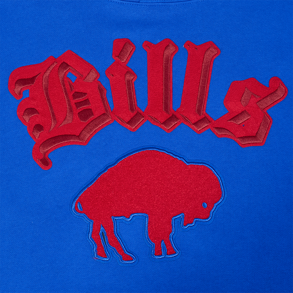 NFL BUFFALO BILLS BEST OF MEN'S DROP SHOULDER FLC PO HOODIE (ROYAL BLUE)