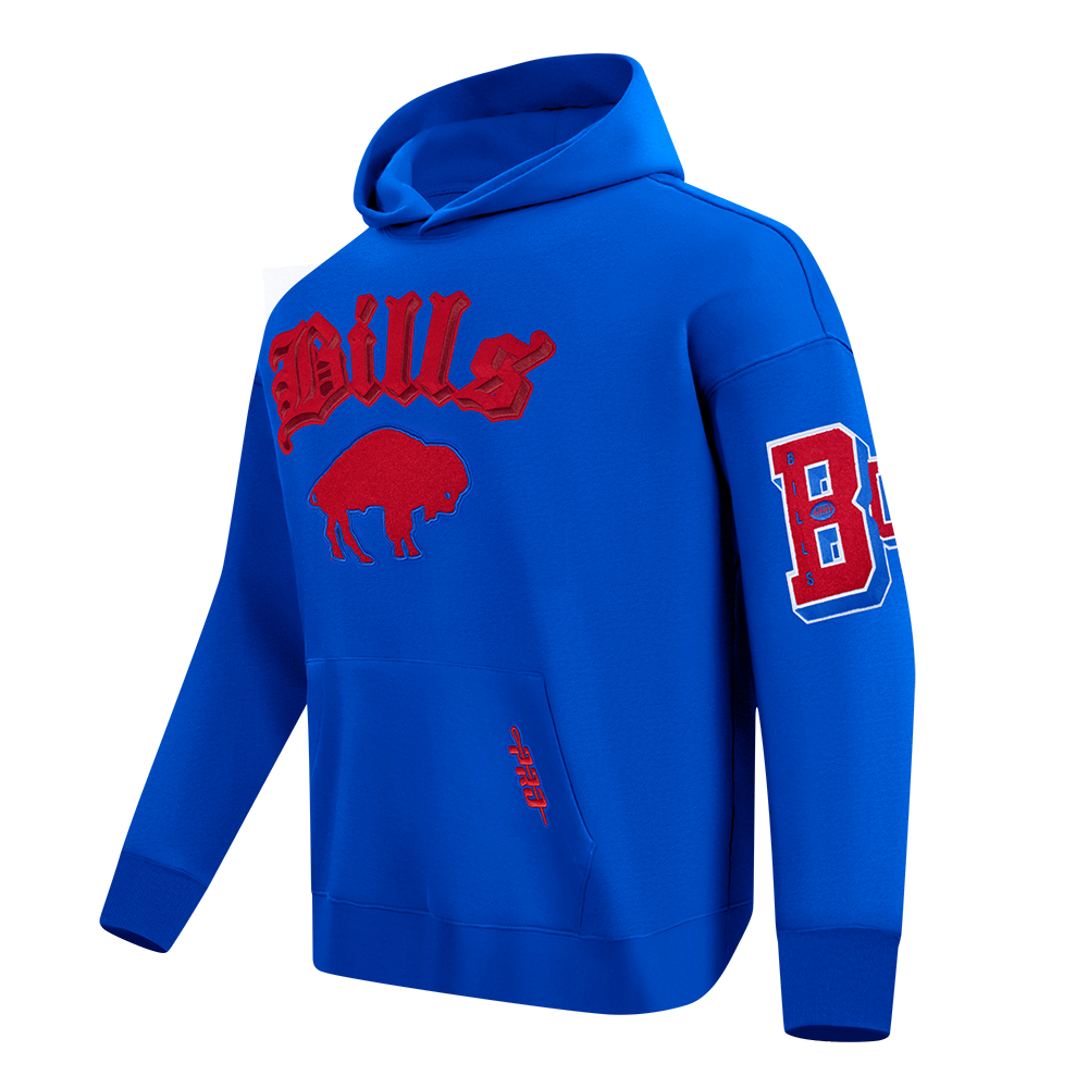 NFL BUFFALO BILLS BEST OF MEN'S DROP SHOULDER FLC PO HOODIE (ROYAL BLUE)