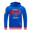NFL BUFFALO BILLS TEAM BADGE MEN'S RIB PO HOODIE (ROYAL BLUE/RED)