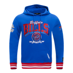 NFL BUFFALO BILLS TEAM BADGE MEN'S RIB PO HOODIE (ROYAL BLUE/RED)