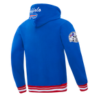NFL BUFFALO BILLS TEAM BADGE MEN'S RIB PO HOODIE (ROYAL BLUE/RED)