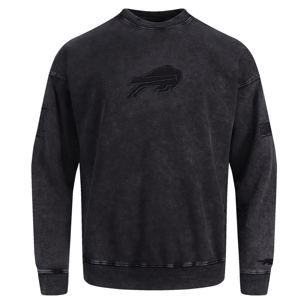 NFL BUFFALO BILLS WASHED CLASSIC CHANDAIL OUATÉ À COL ROND POUR HOMME (NOIR DÉLAVÉ)
