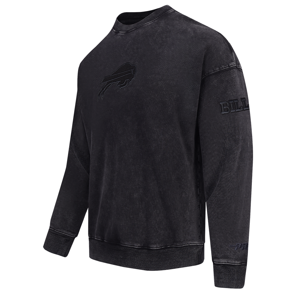 NFL BUFFALO BILLS WASHED CLASSIC MEN'S ENZYME WASH DROP SHOULDER FT (WASHED BLACK)