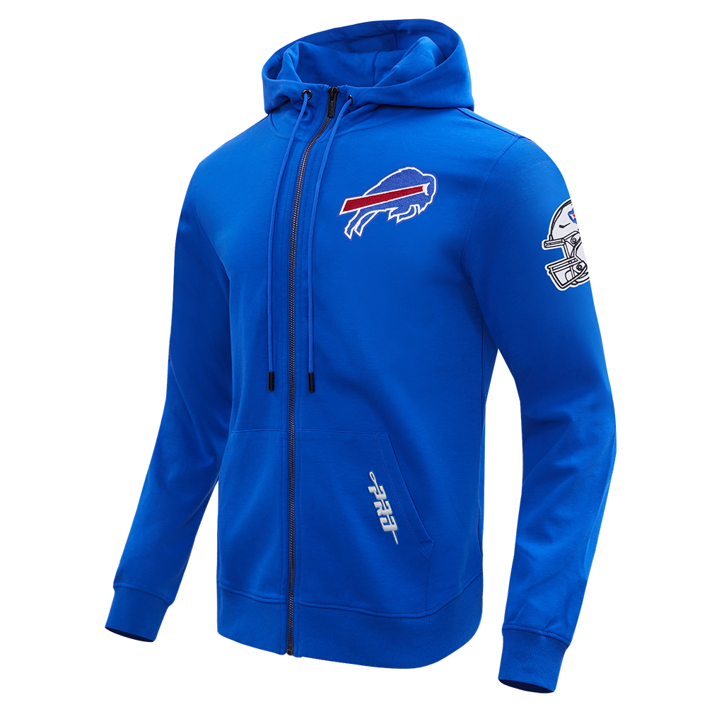 NFL BUFFALO BILLS CLASSIC CHENILLE MEN'S FULL ZIP HOODIE (ROYAL BLUE)