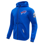NFL BUFFALO BILLS CLASSIC CHENILLE MEN'S FULL ZIP HOODIE (ROYAL BLUE)