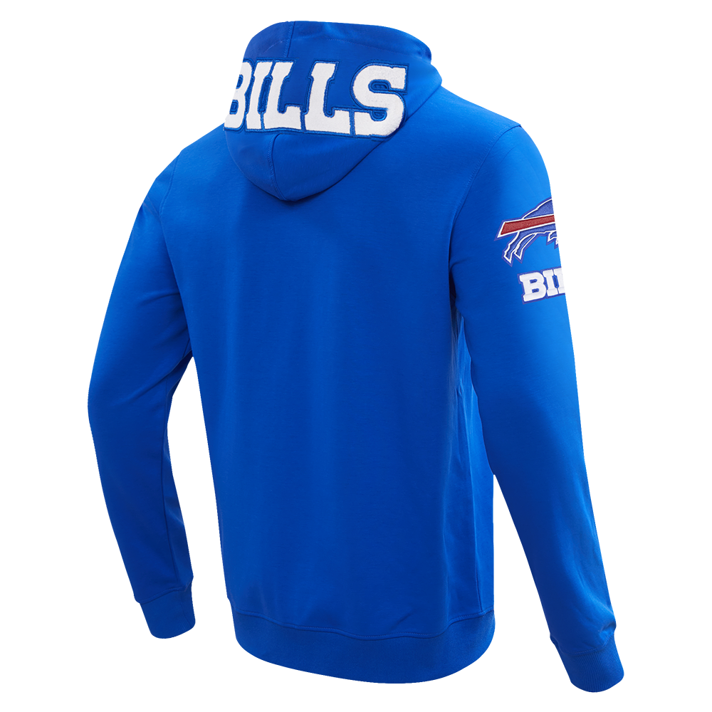 NFL BUFFALO BILLS CLASSIC CHENILLE MEN'S FULL ZIP HOODIE (ROYAL BLUE)