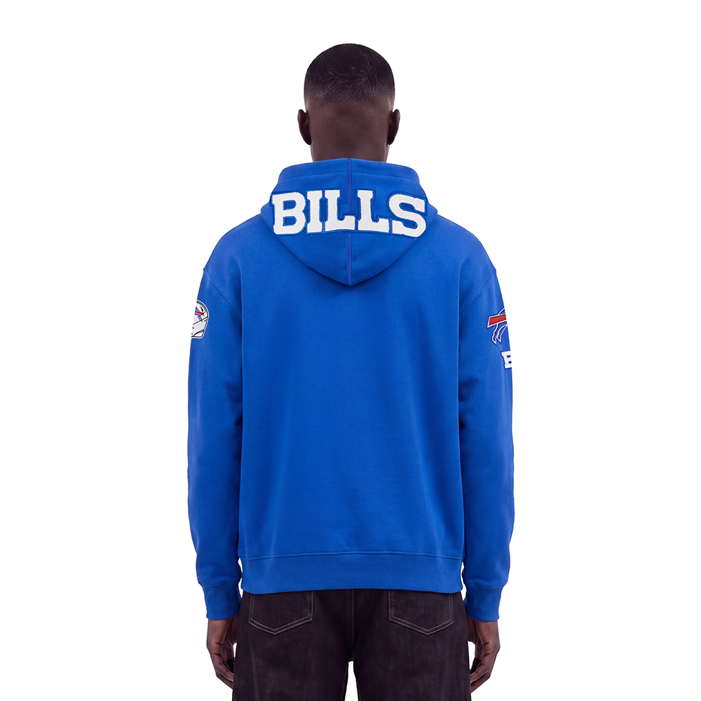 NFL BUFFALO BILLS CLASSIC CHENILLE MEN'S FULL ZIP HOODIE (ROYAL BLUE)