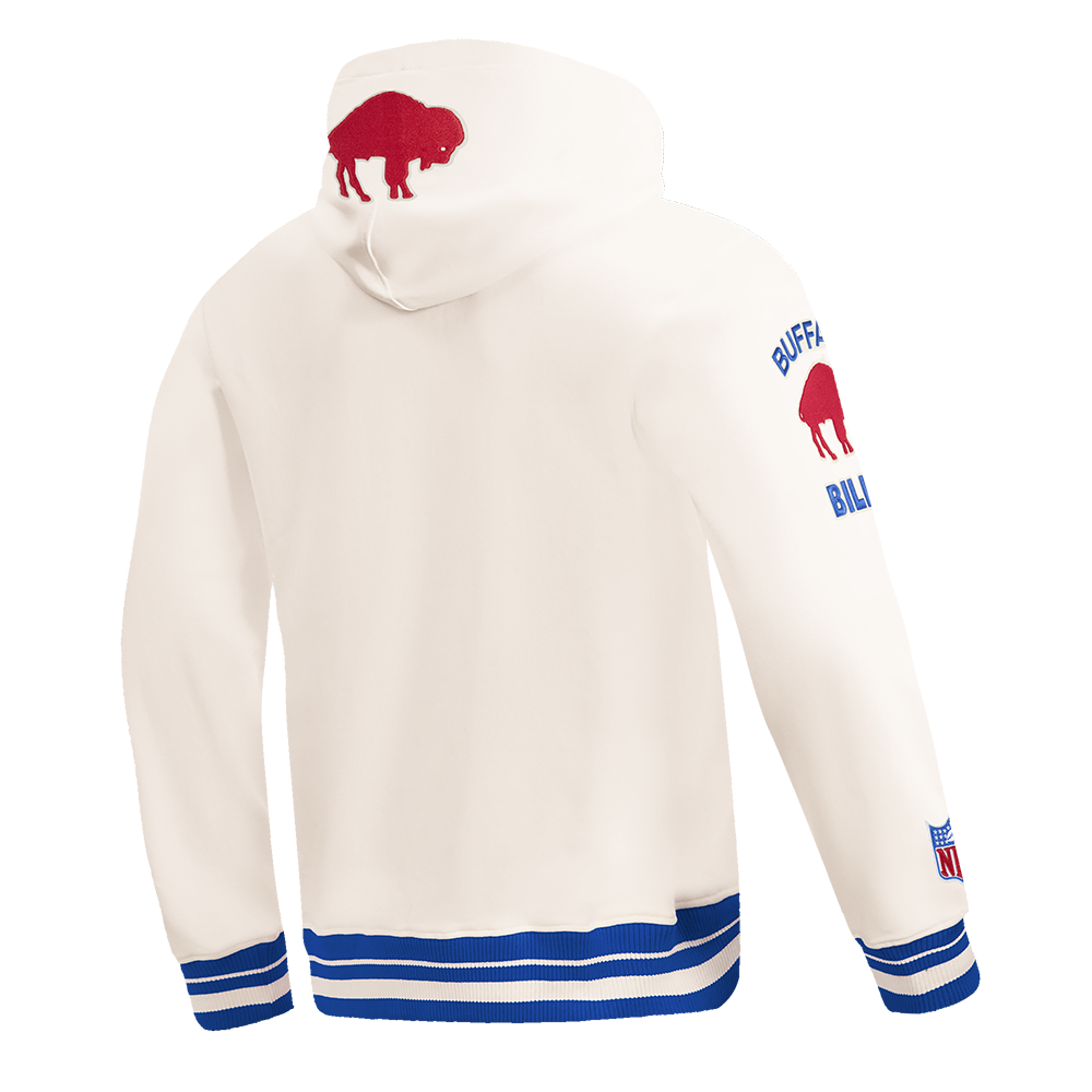 NFL BUFFALO BILLS RETRO CLASSICS MEN'S PULLOVER HOODIE (EGGSHELL/ROYAL BLUE)