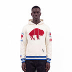 NFL BUFFALO BILLS RETRO CLASSICS MEN'S PULLOVER HOODIE (EGGSHELL/ROYAL BLUE)