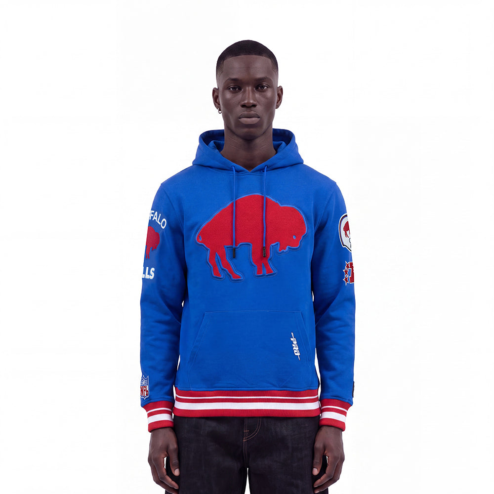 NFL BUFFALO BILLS RETRO CLASSICS CHANDAIL À CAPUCHON POUR HOMME (BLEU ROYAL/ROUGE)