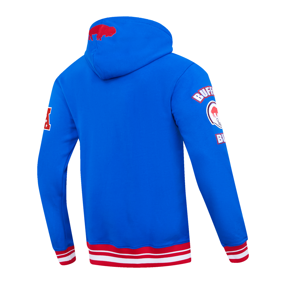 NFL BUFFALO BILLS RETRO CLASSIC MEN'S PULLOVER HOODIE (ROYAL BLUE/RED)
