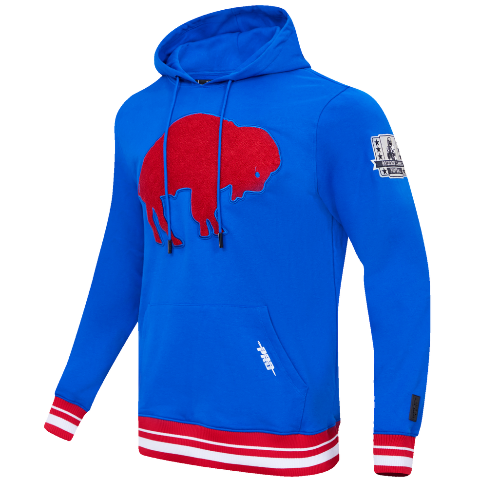 NFL BUFFALO BILLS RETRO CLASSIC MEN'S PULLOVER HOODIE (ROYAL BLUE/RED)